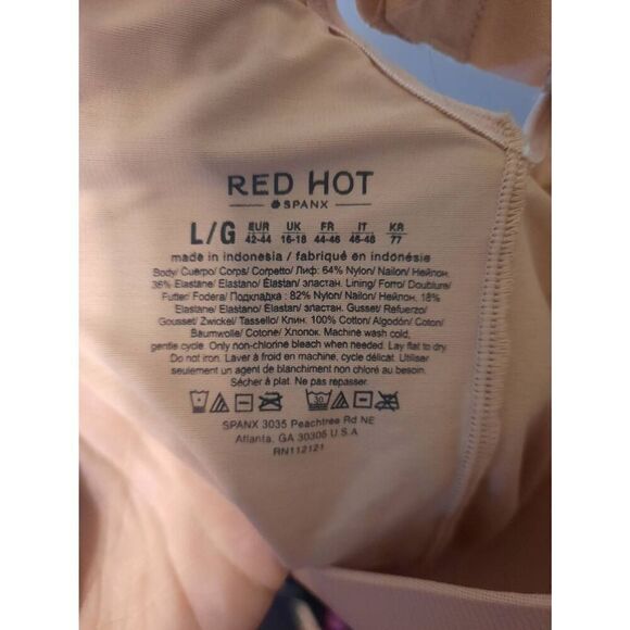 Spanx Red Hot Label size L Suit Your Fancy Strapless Cupped Mid Thigh Shaping Bo - Picture 2 of 3